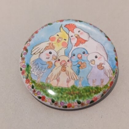 保護鳥たちの缶バッジ